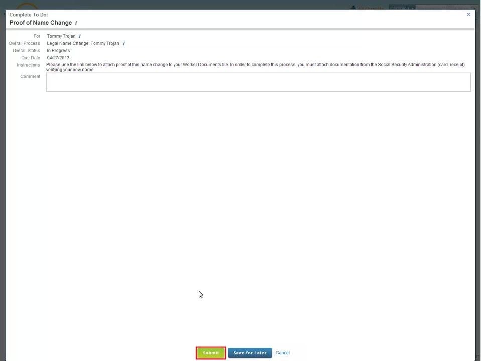 Change My Preferred Name screen with editable fields for your preferred name