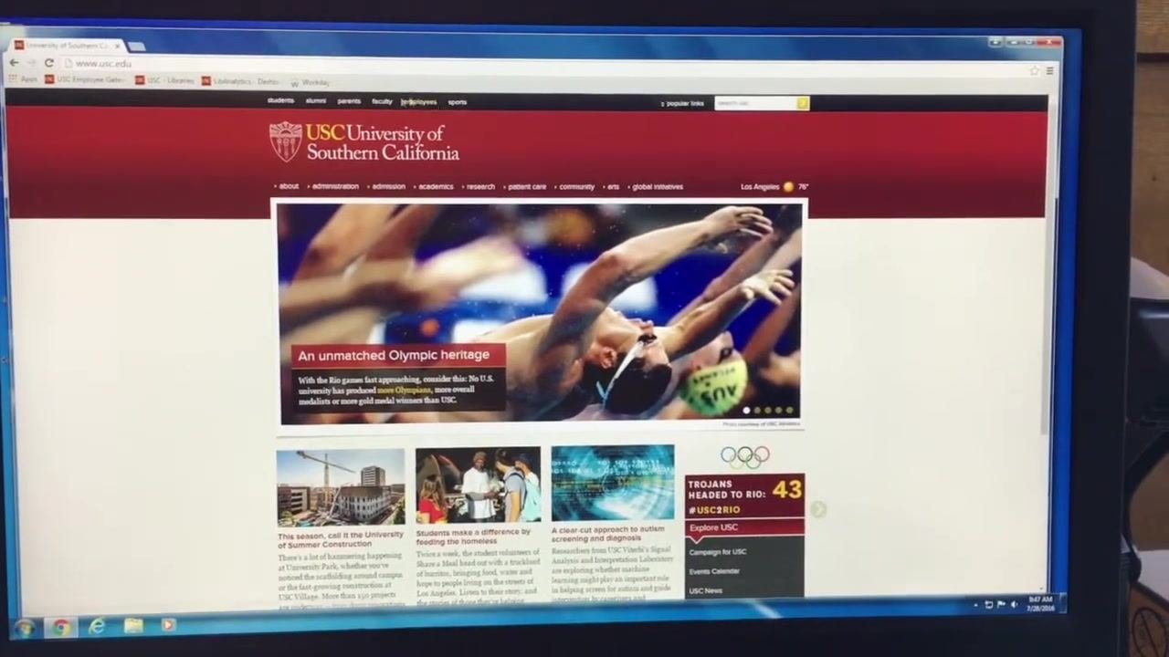 A computer screen displaying the Google homepage in a web browser. Several shortcut tiles appear below the search bar.