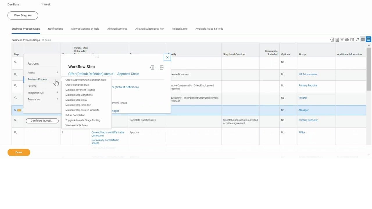 Create Condition Rule screen with "3rd Level Approval" entered in the Description field