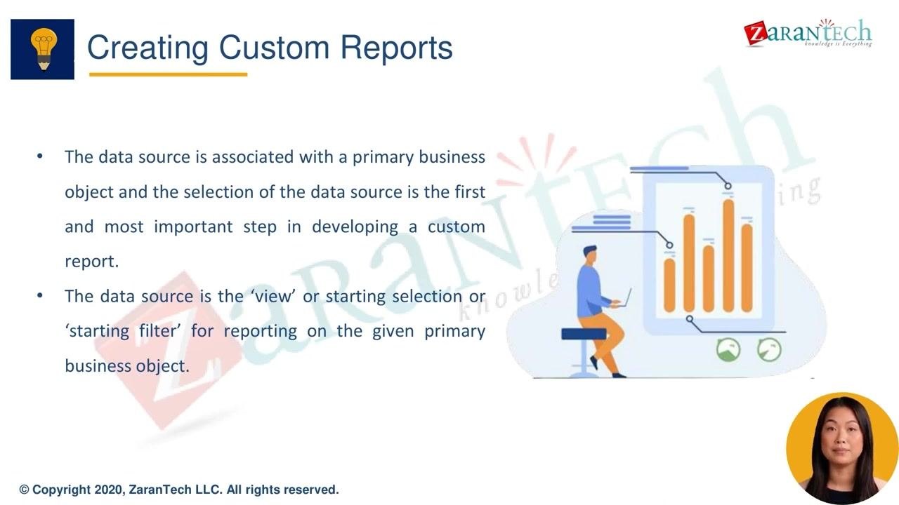 Screenshot of the "Create Custom Report" screen showing fields for Report Name, Report Type, Data Source, and Temporary Report checkbox