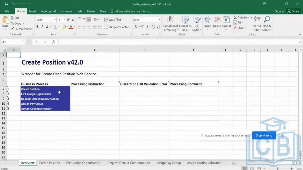 Output Files tab with the cursor clicking "Create_Position_v42.0.xlsx" to download it, showing file details such as type, creator, and expiration date.