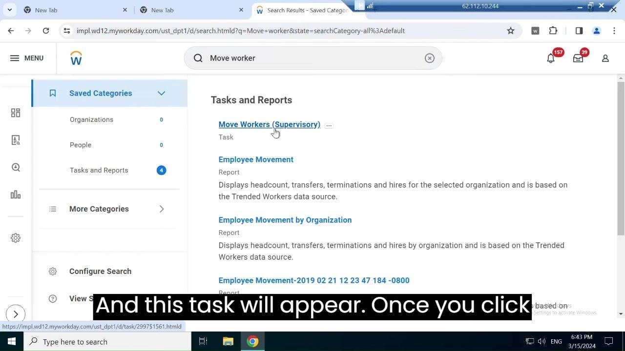 Clicking the Workday logo to return to the home page.