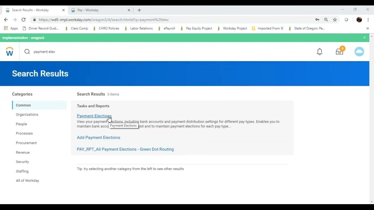 Payment Elections screen with the Add button visible and no payment elections specified