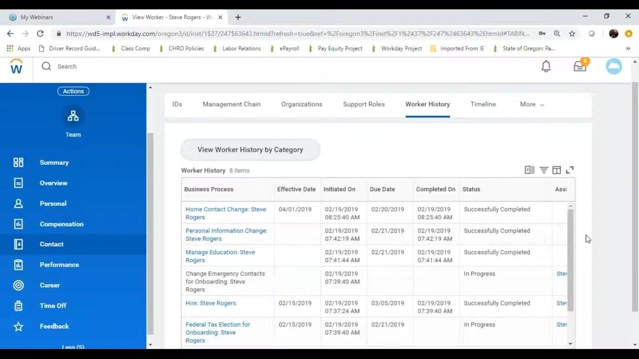 Support Roles tab showing a table of assignable roles, workers, and enabled roles