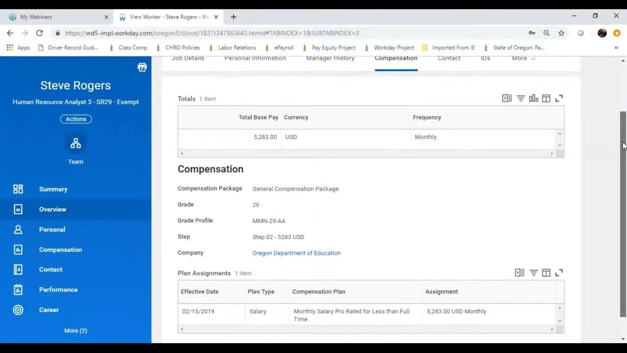 Manager History tab showing position, start date, managers, and managed-from date