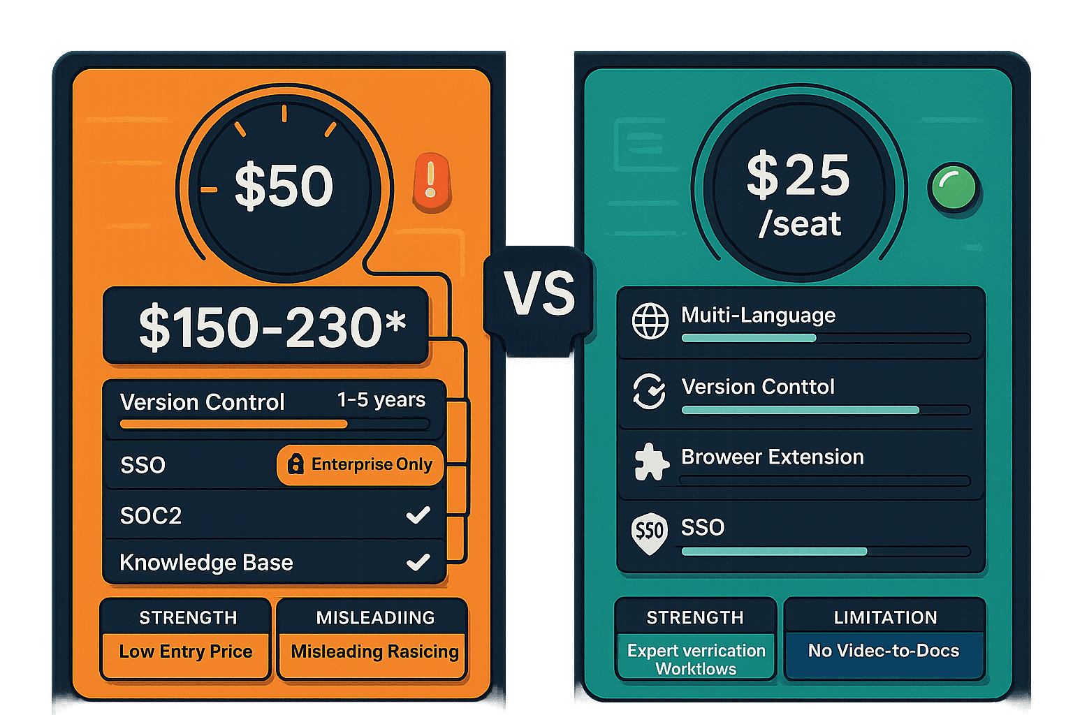 Archbee vs Guru comparison infographic