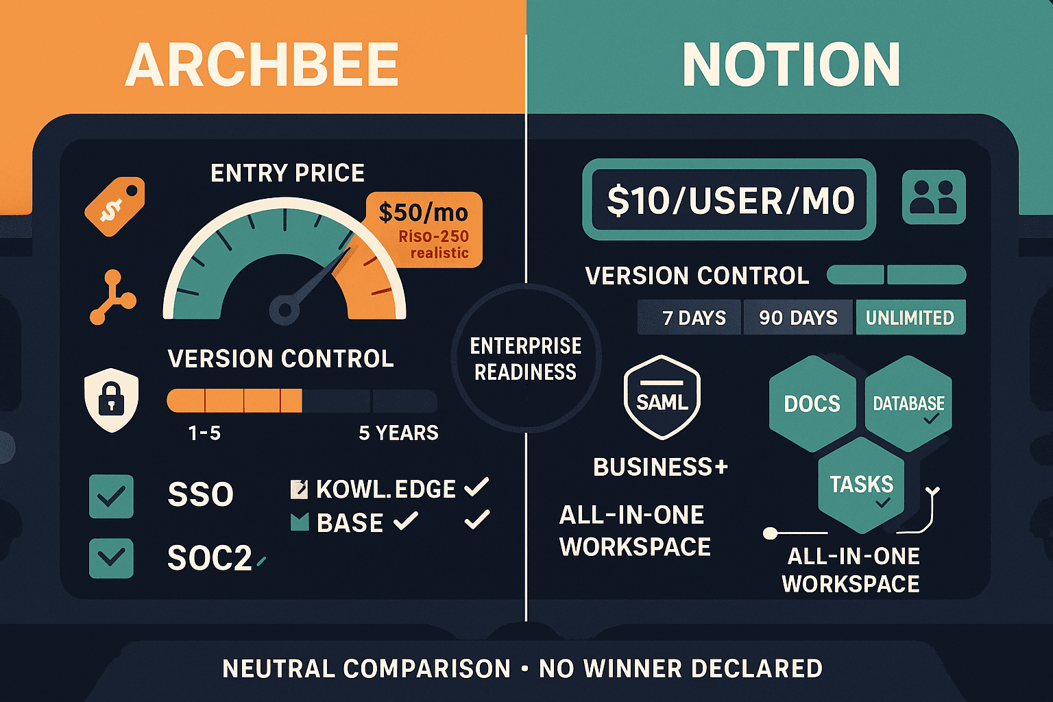 Archbee vs Notion comparison infographic