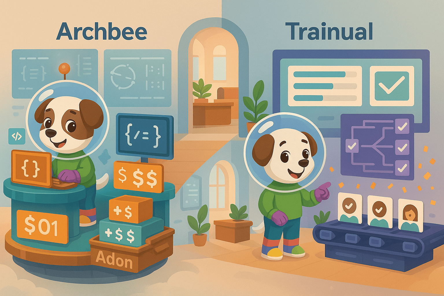 Archbee vs Trainual illustration