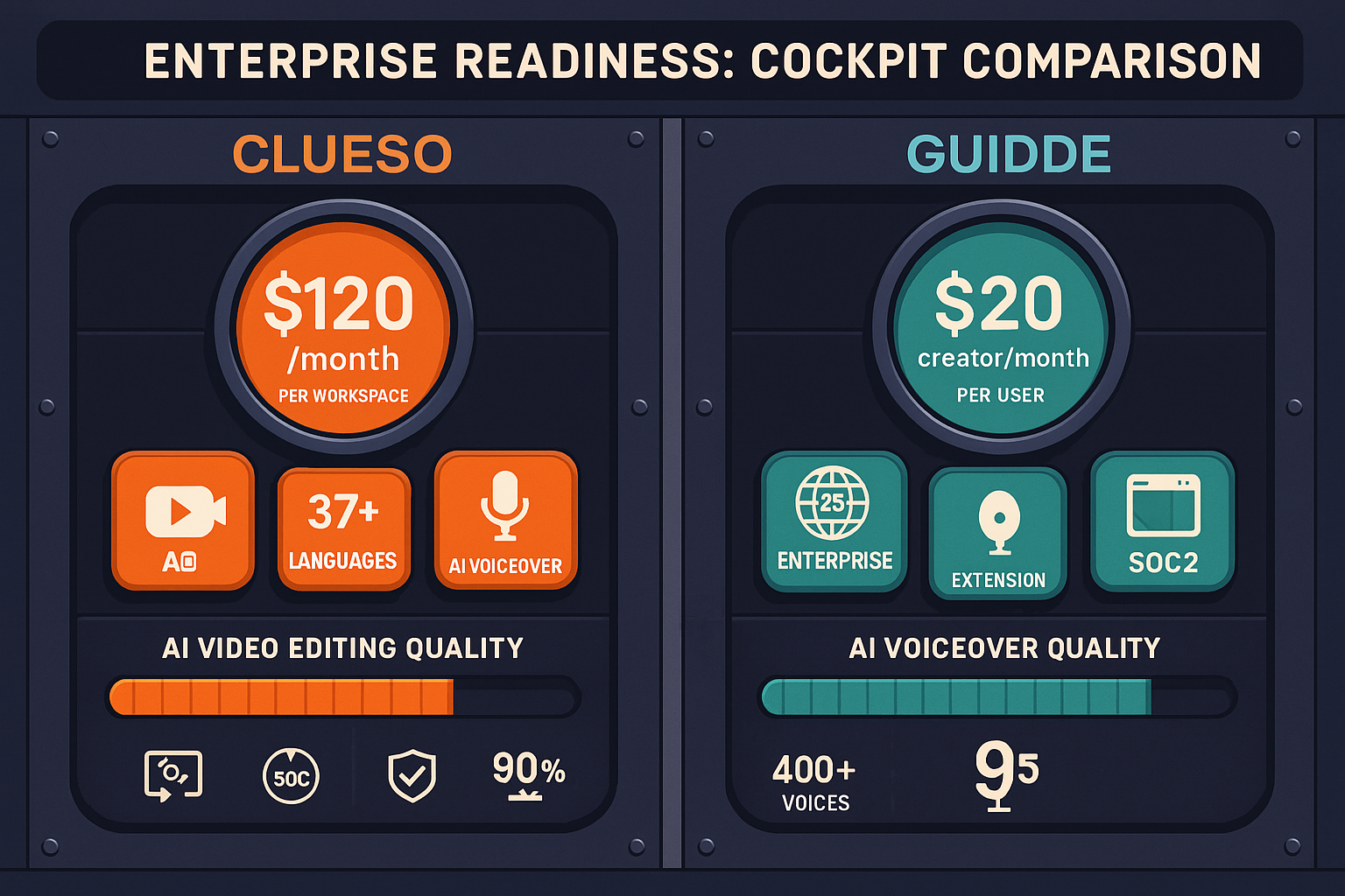 The Verdict: Clueso vs Guidde for Enterprise Readiness - Visual Comparison