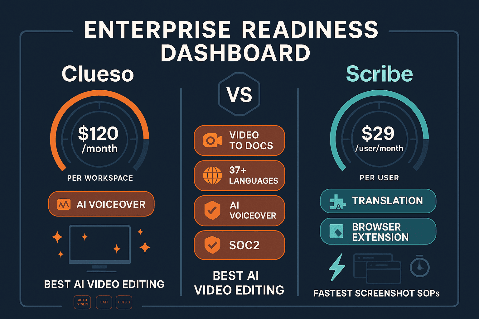 Clueso vs Scribe comparison infographic