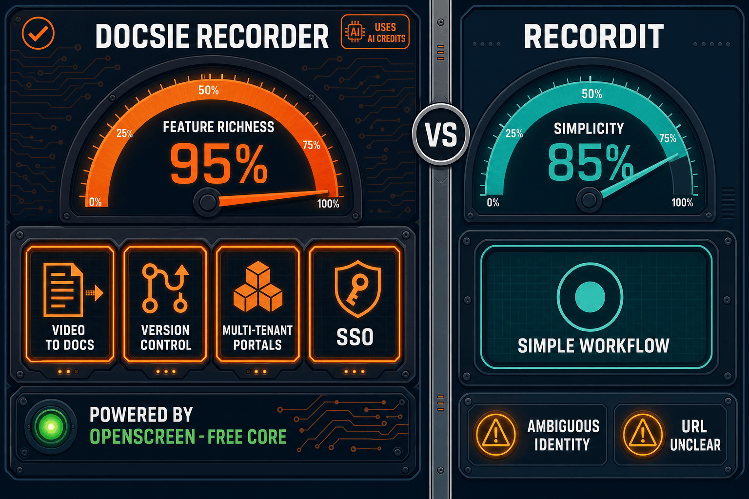 The Verdict: Docsie Recorder vs RecordIt - Visual Comparison