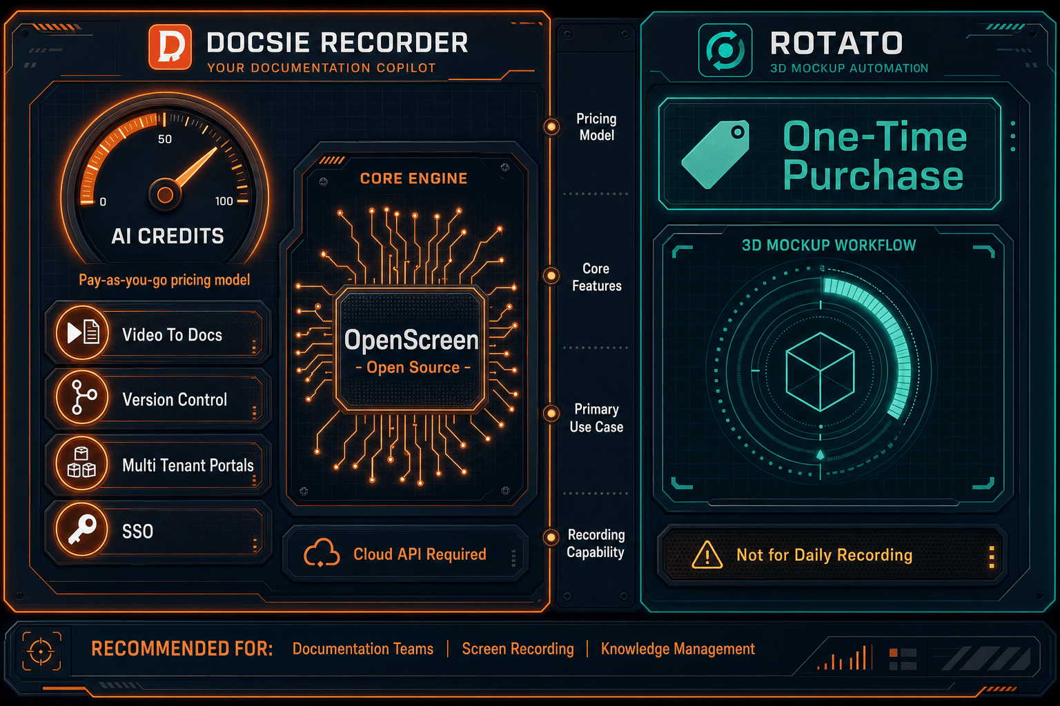 The Verdict: Docsie Recorder vs Rotato - Visual Comparison