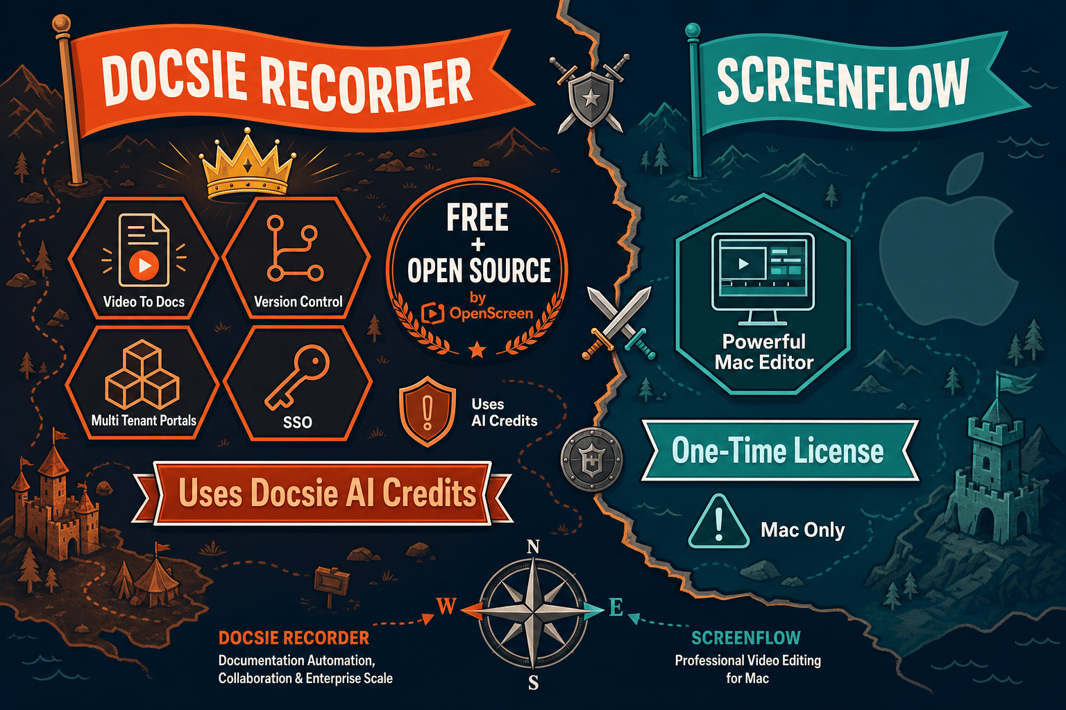 The Verdict: Docsie Recorder vs ScreenFlow - Visual Comparison