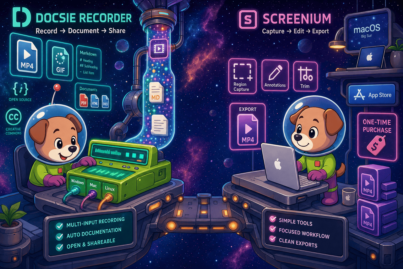 Docsie Recorder vs Screenium (2026): CREATE Comparison