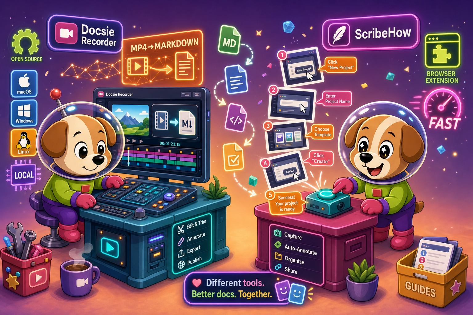 Docsie Recorder vs ScribeHow (2026): Video-First Recording vs Click-Capture Screenshots