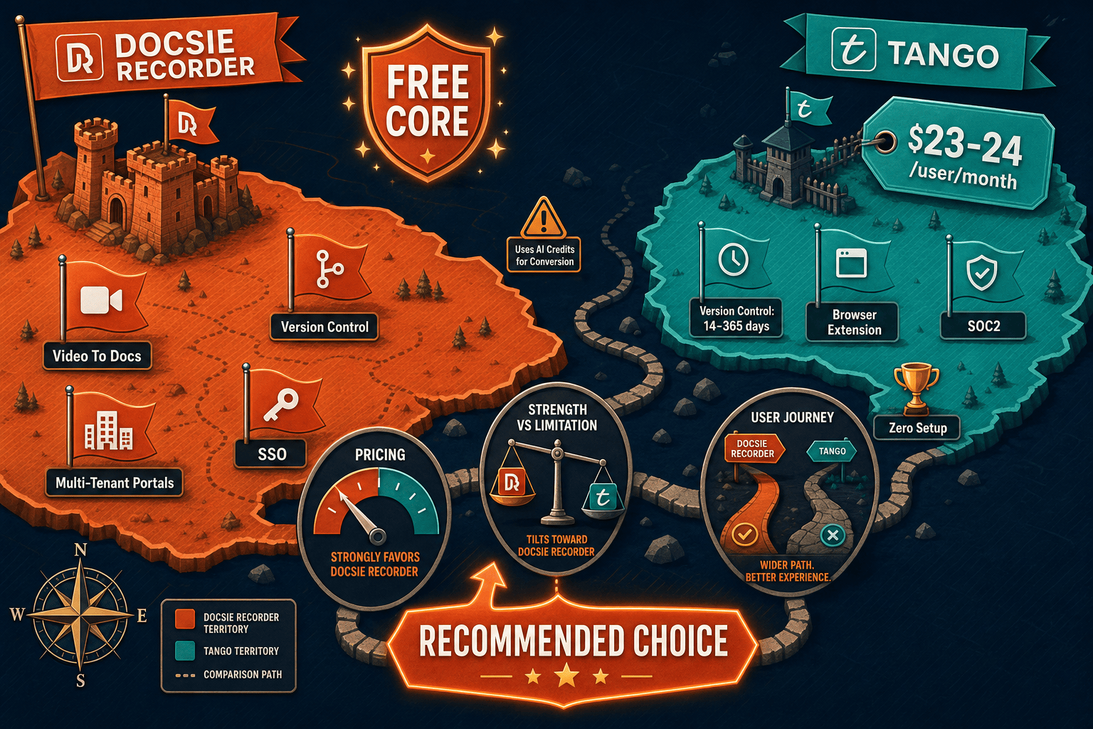 The Verdict: Docsie Recorder vs Tango for Pricing Value - Visual Comparison