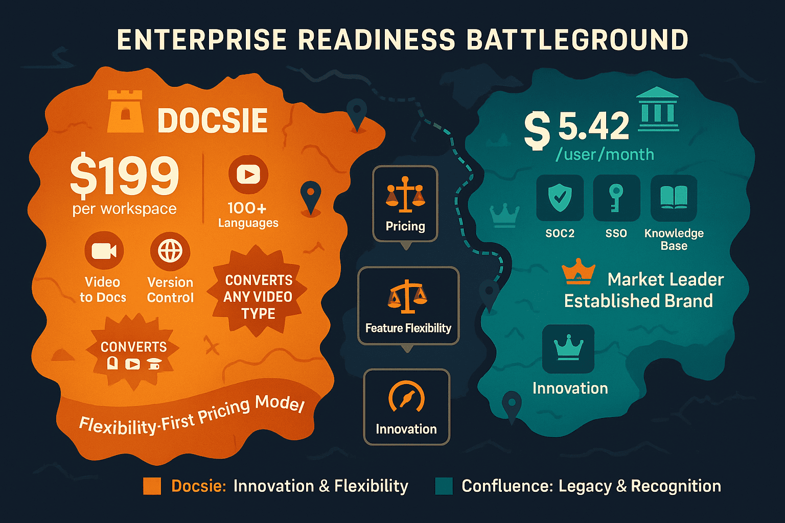 The Verdict: Docsie vs Confluence for Enterprise Readiness - Visual Comparison