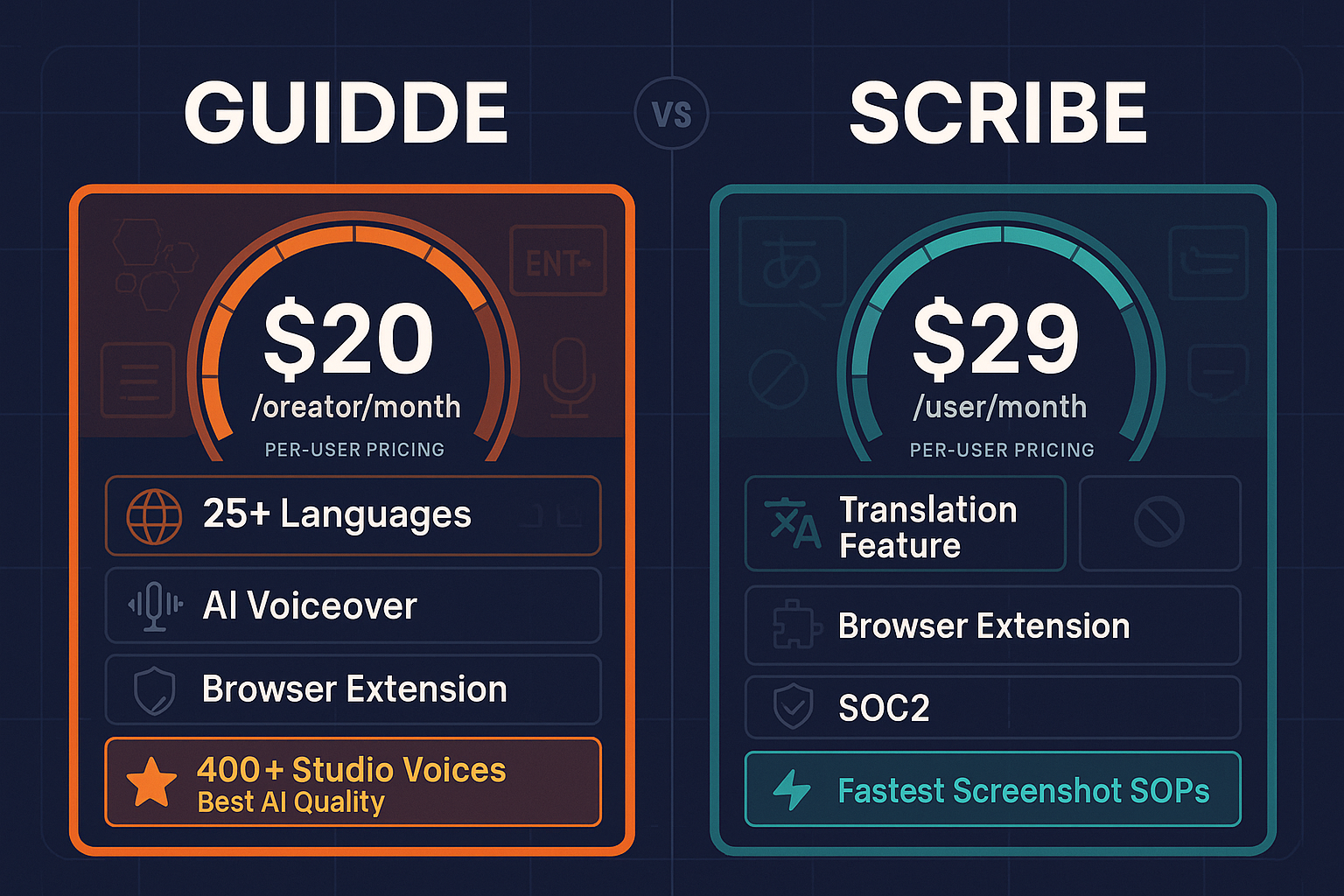 The Verdict: Guidde vs Scribe Pricing - Visual Comparison