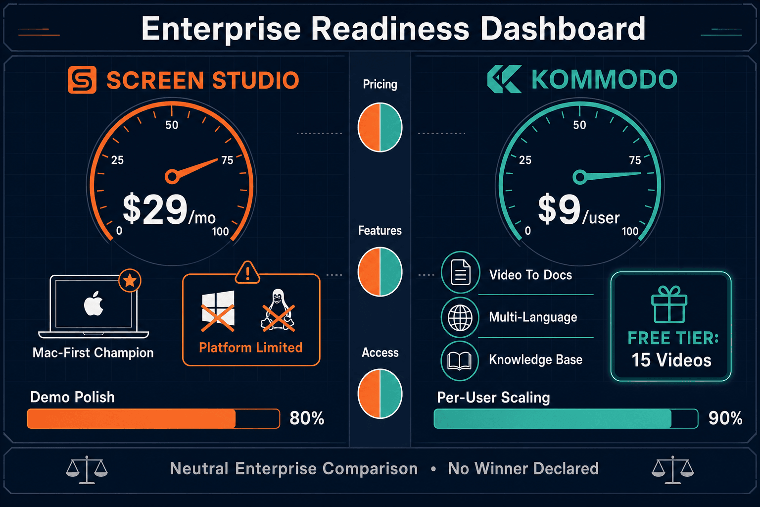 The Verdict: Screen Studio vs Kommodo for Enterprise - Visual Comparison