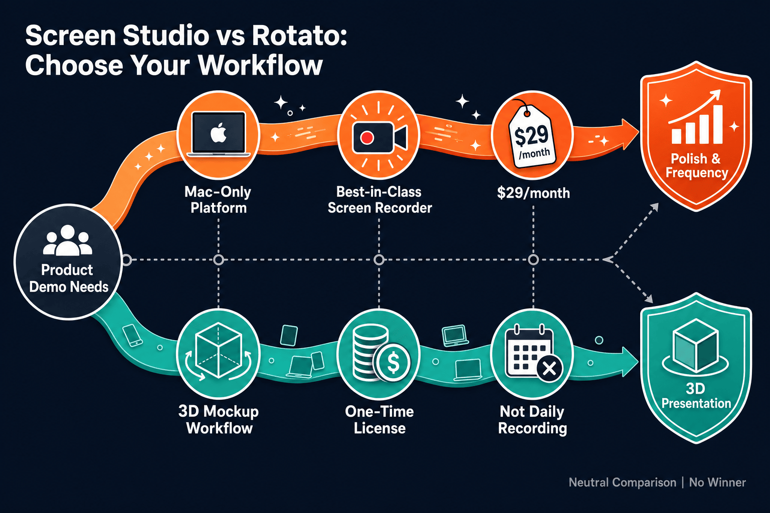 The Verdict: Screen Studio vs Rotato - Visual Comparison