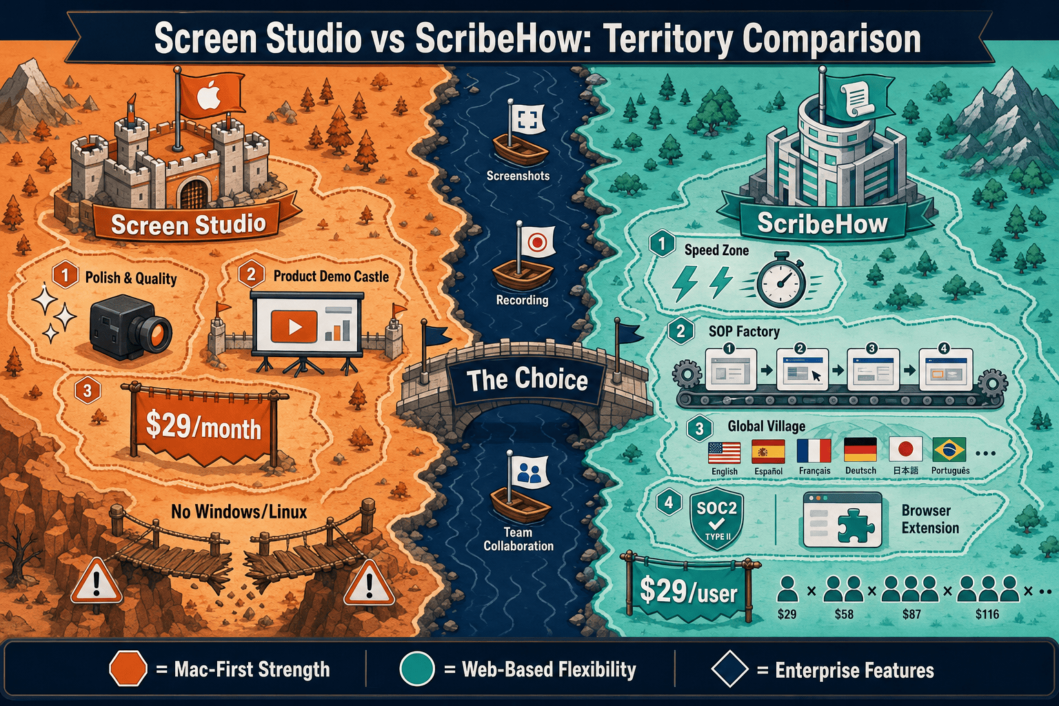 The Verdict: Screen Studio vs ScribeHow - Visual Comparison