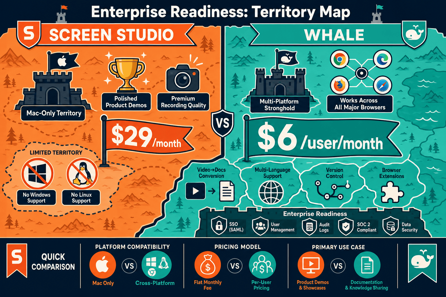 The Verdict: Screen Studio vs Whale for Enterprise - Visual Comparison