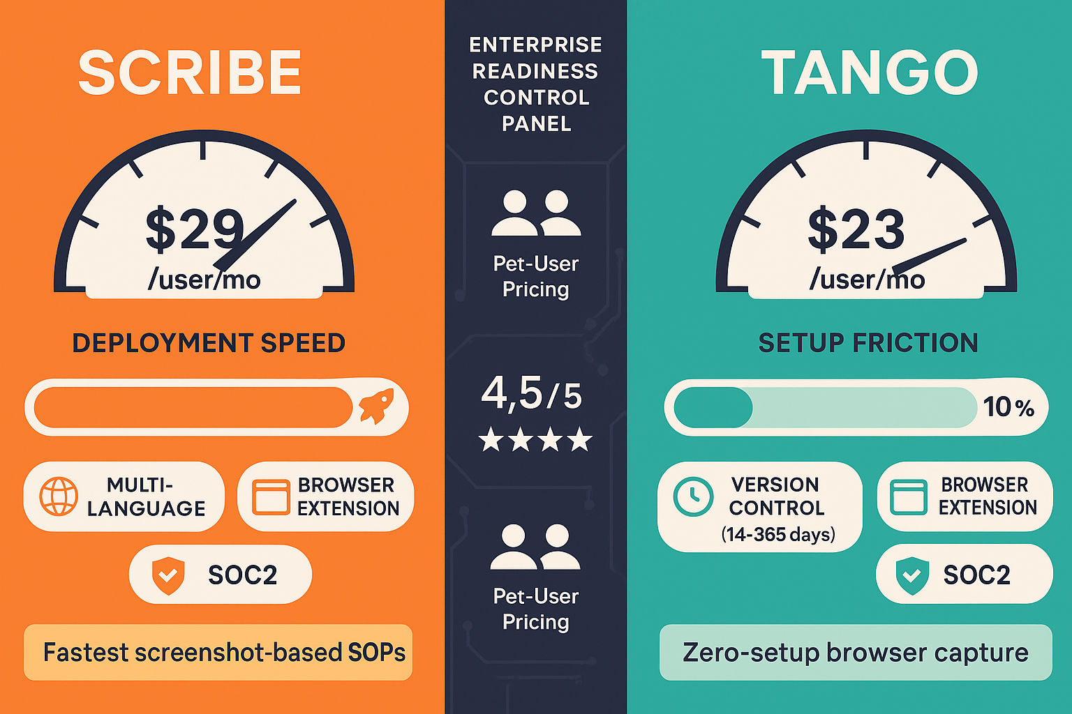 The Verdict: Scribe vs Tango for Enterprise Readiness - Visual Comparison